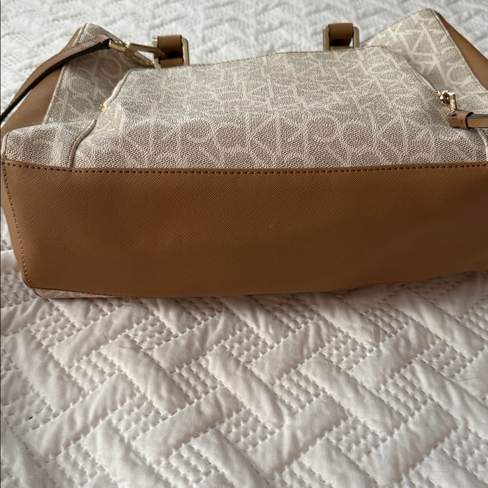 Calvin Klein Tan Beige Monogram Tote - Picture 7 of 10